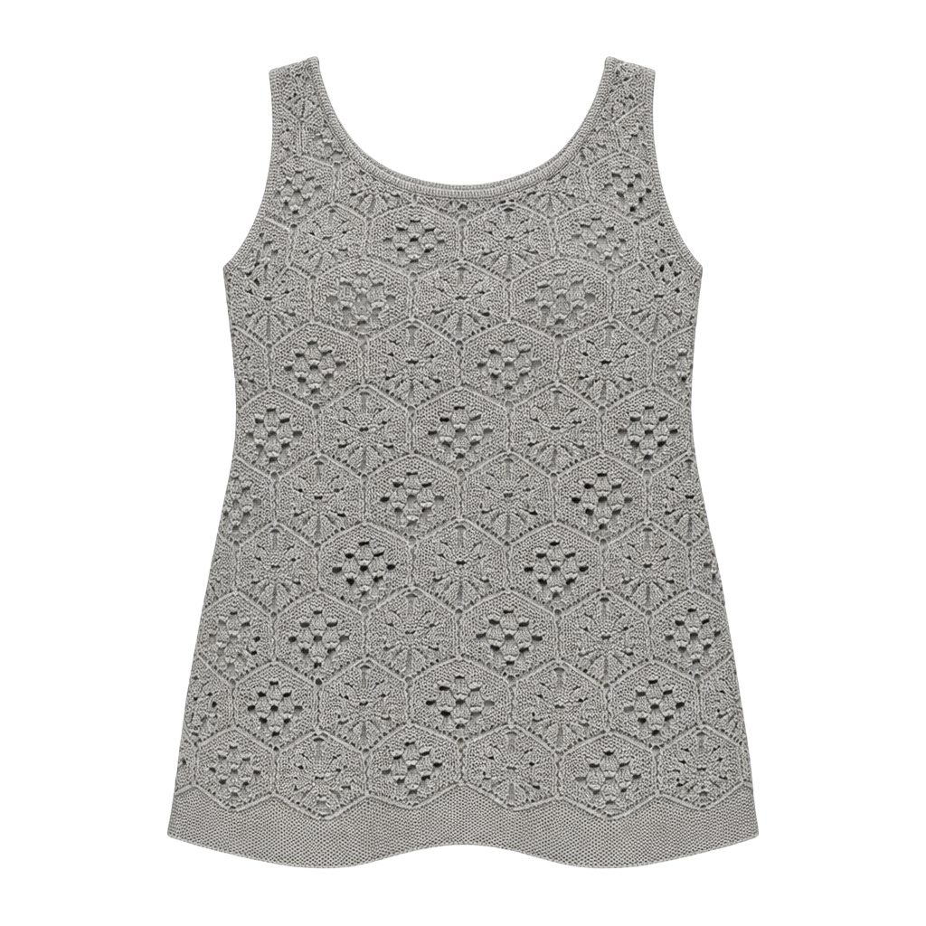 J.Jill Gray Crochet Knit Sleeveless Tank Top – Women’s Medium 1