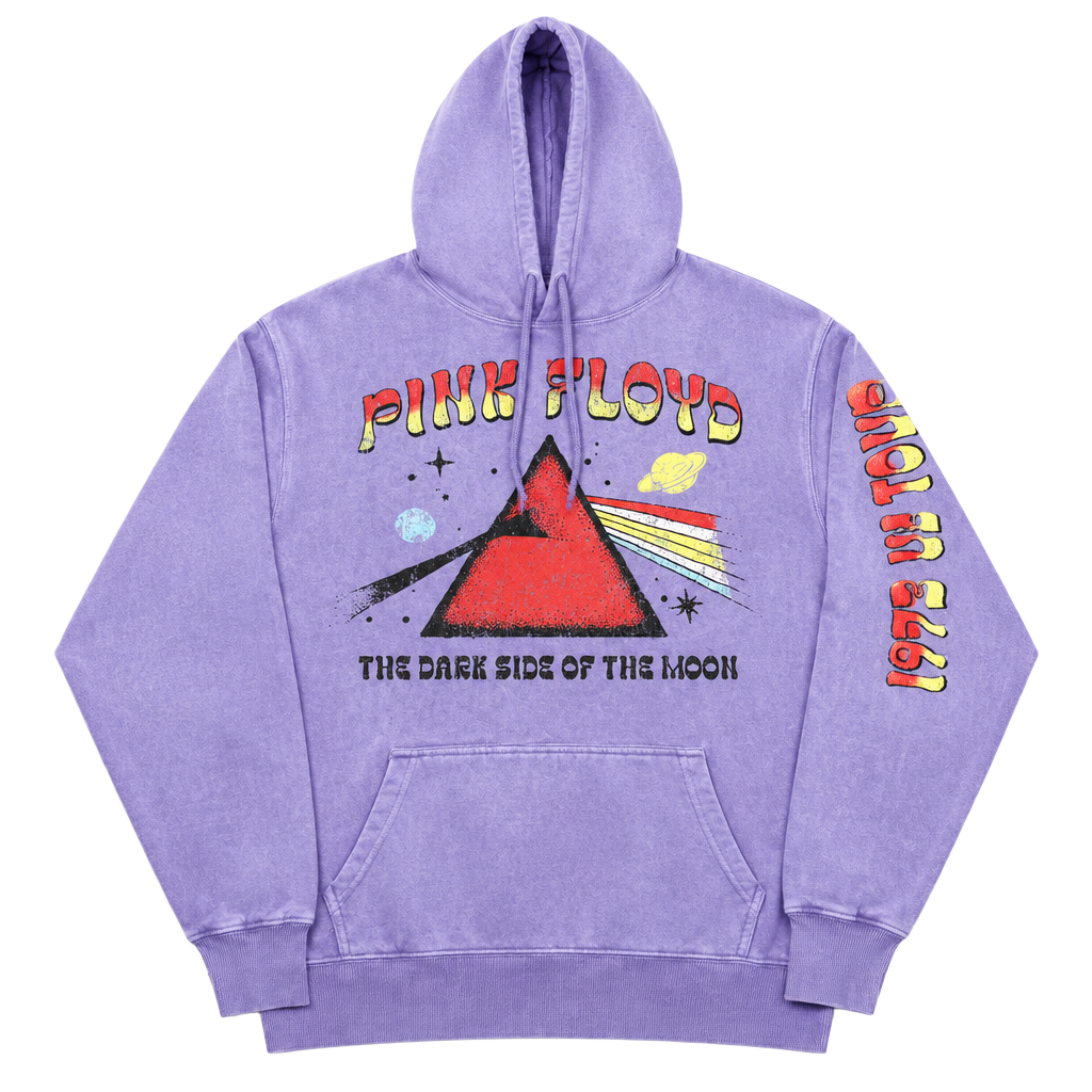 Pink Floyd Dark Side of the Moon Purple Ombre Graphic Pullover Hoodie 1