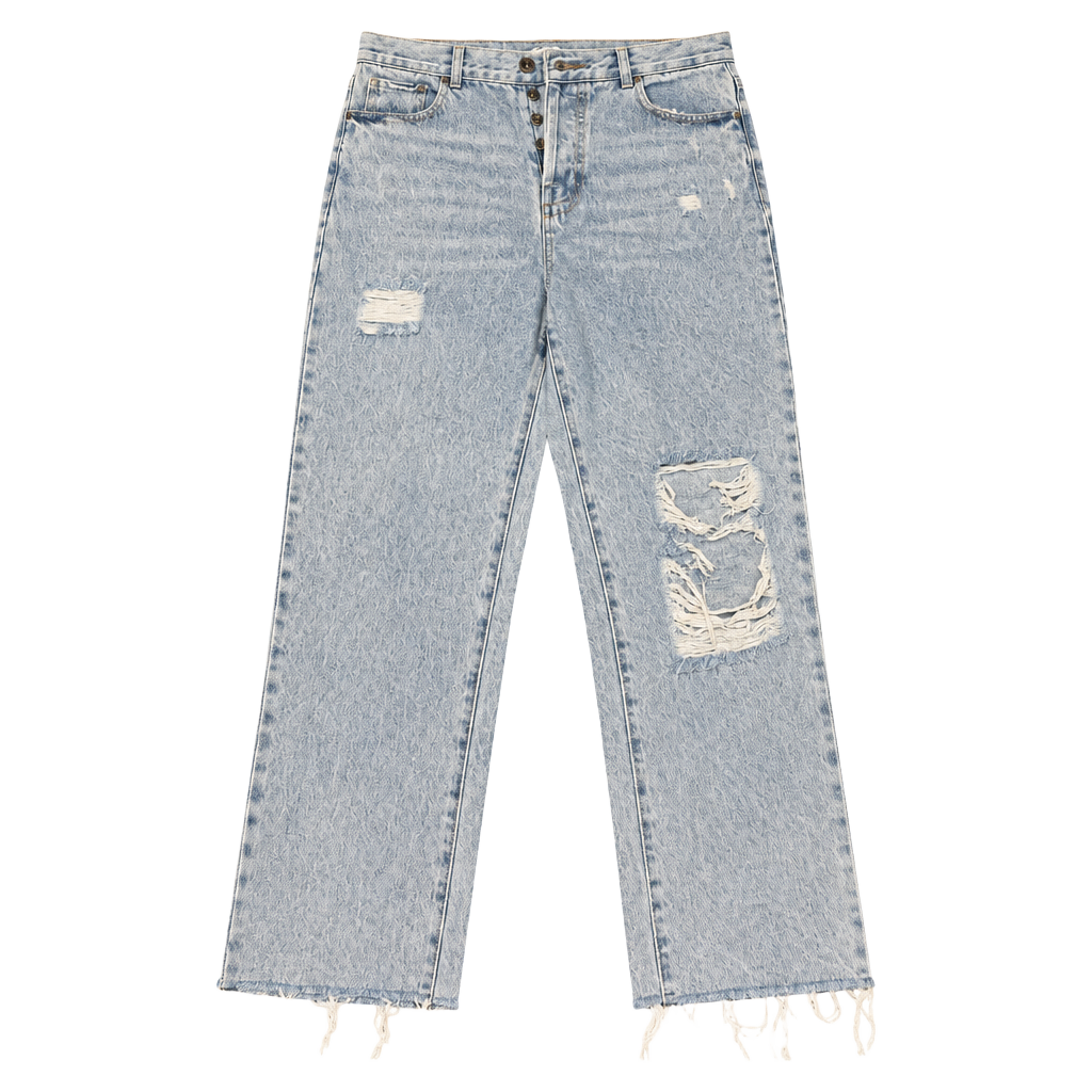 PacSun Women’s Light Wash Distressed Ripped High Rise Straight Leg Jeans 28x25 1