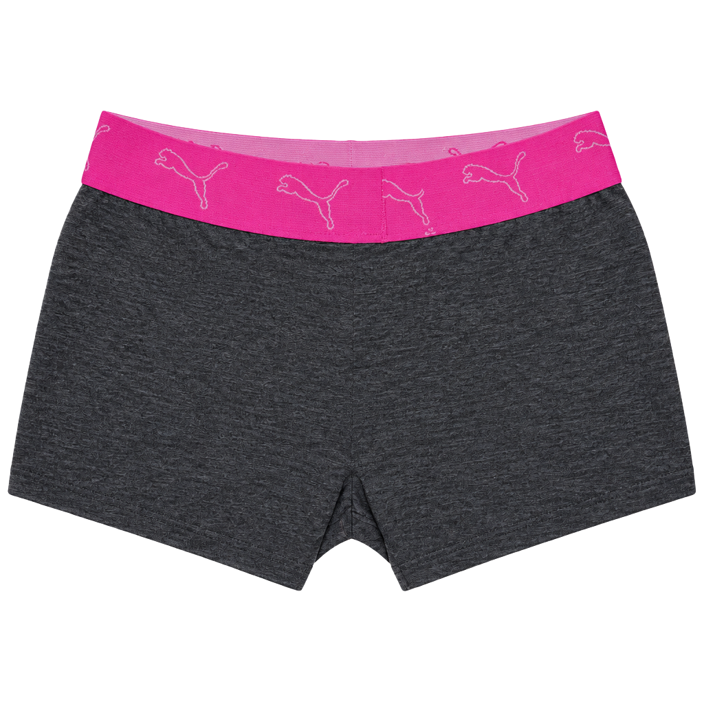 Puma Athletic Shorts Size XXS 3/4 Grey Pink Logo 1