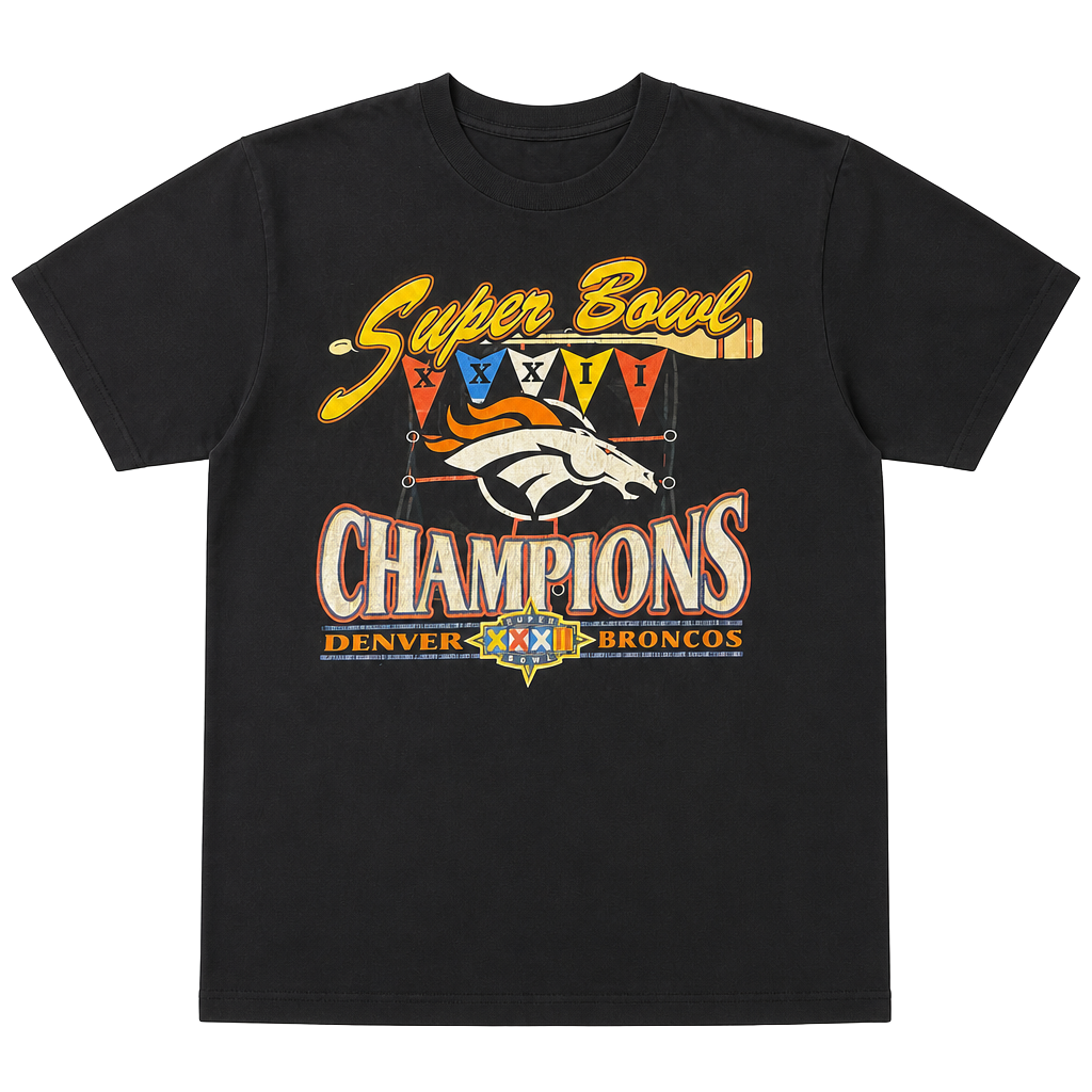 Vintage 1998 Denver Broncos Super Bowl XXXII Champions T-Shirt 1