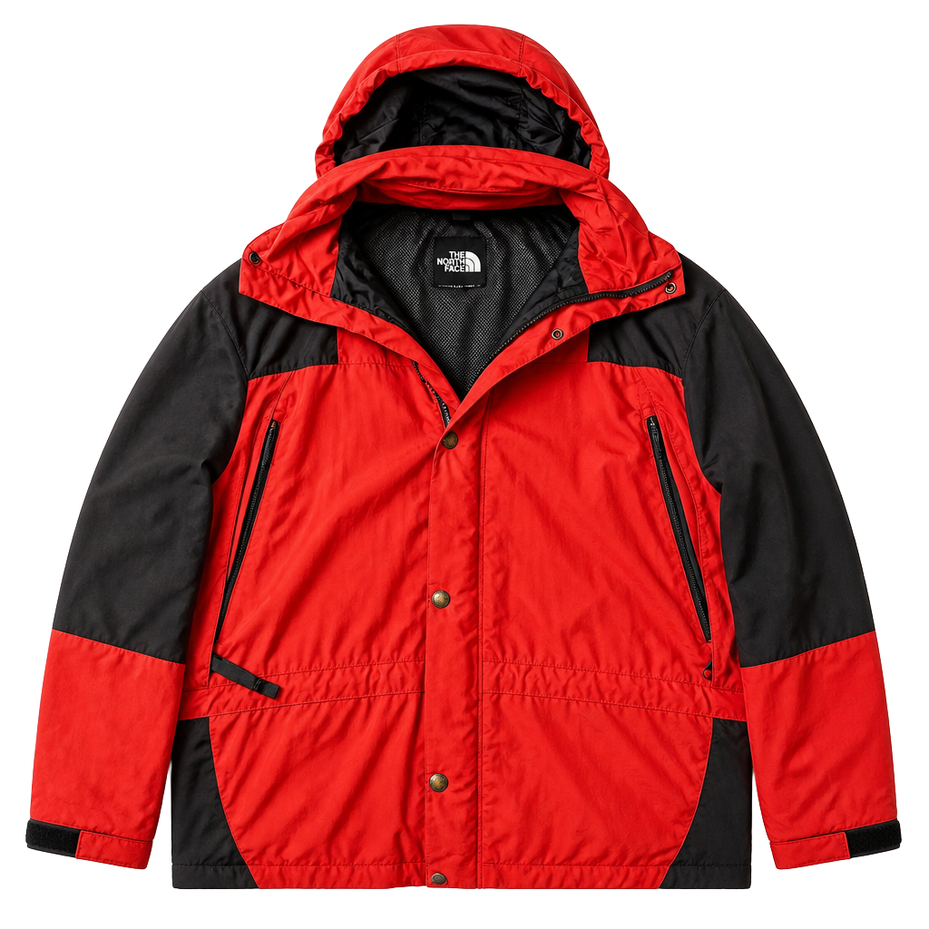 Vintage The North Face Activent Red and Black Hooded Jacket 1