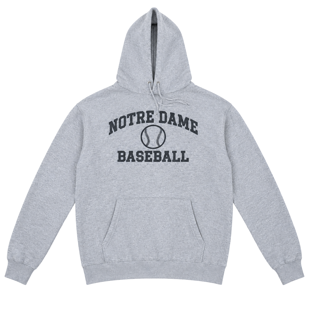 Notre Dame Baseball Graphic Pullover Hoodie Gray 1