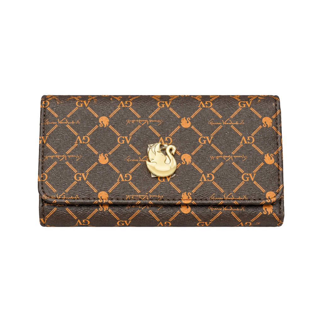 Gloria Vanderbilt Monogram Trifold Wallet Brown 1