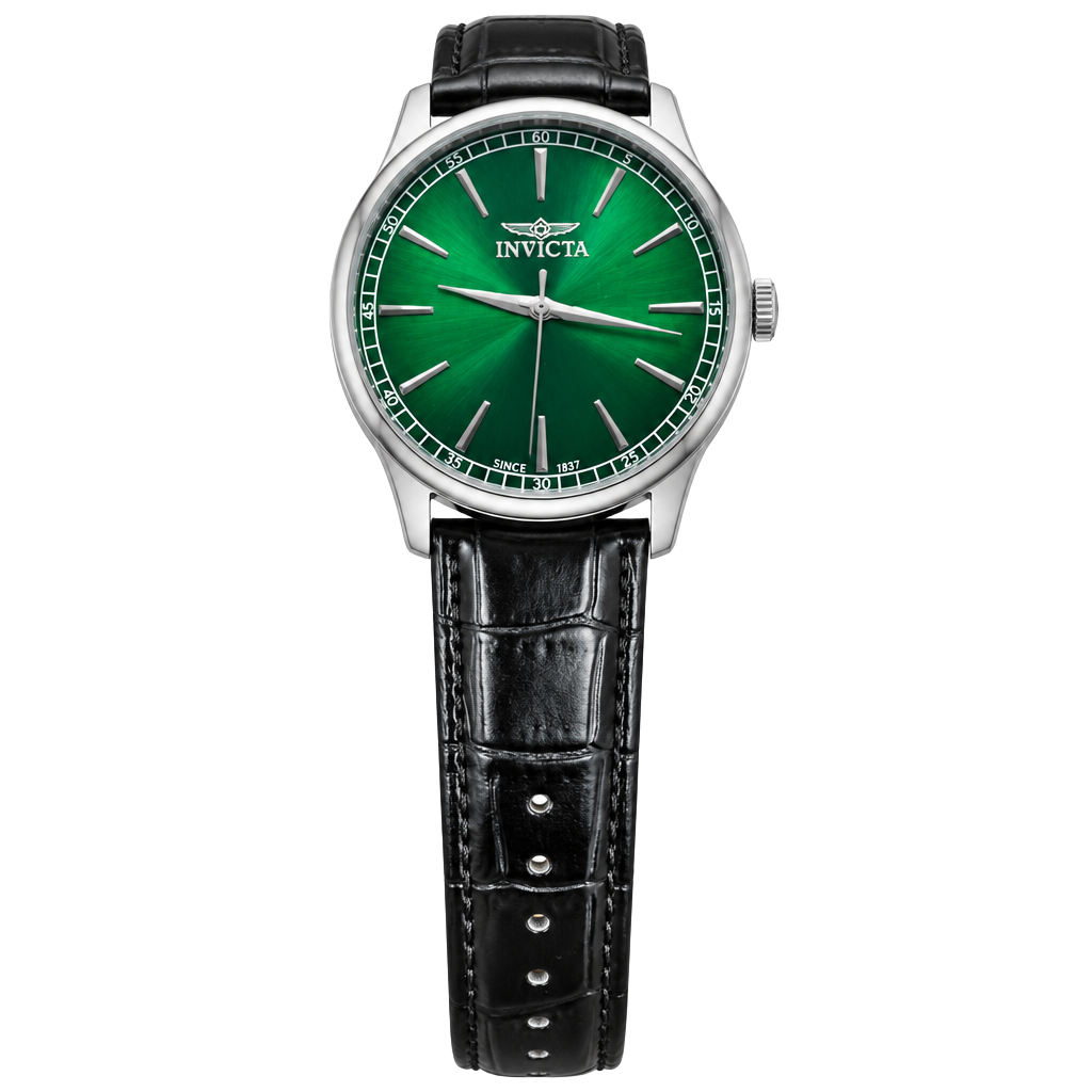 Brand New Green Face Invicta, leather/dress style watch 1
