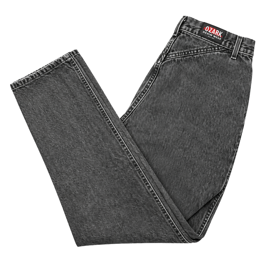 Ozark Mountain Jean Company Vintage High Rise Jeans Grey Washed Denim 1