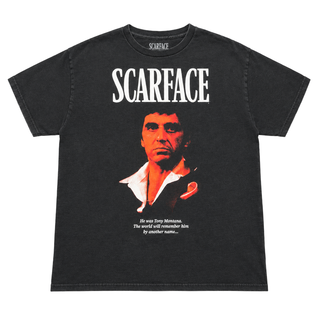 Scarface Tony Montana Graphic T-Shirt Size L Black Cotton Short Sleeve Men's 1
