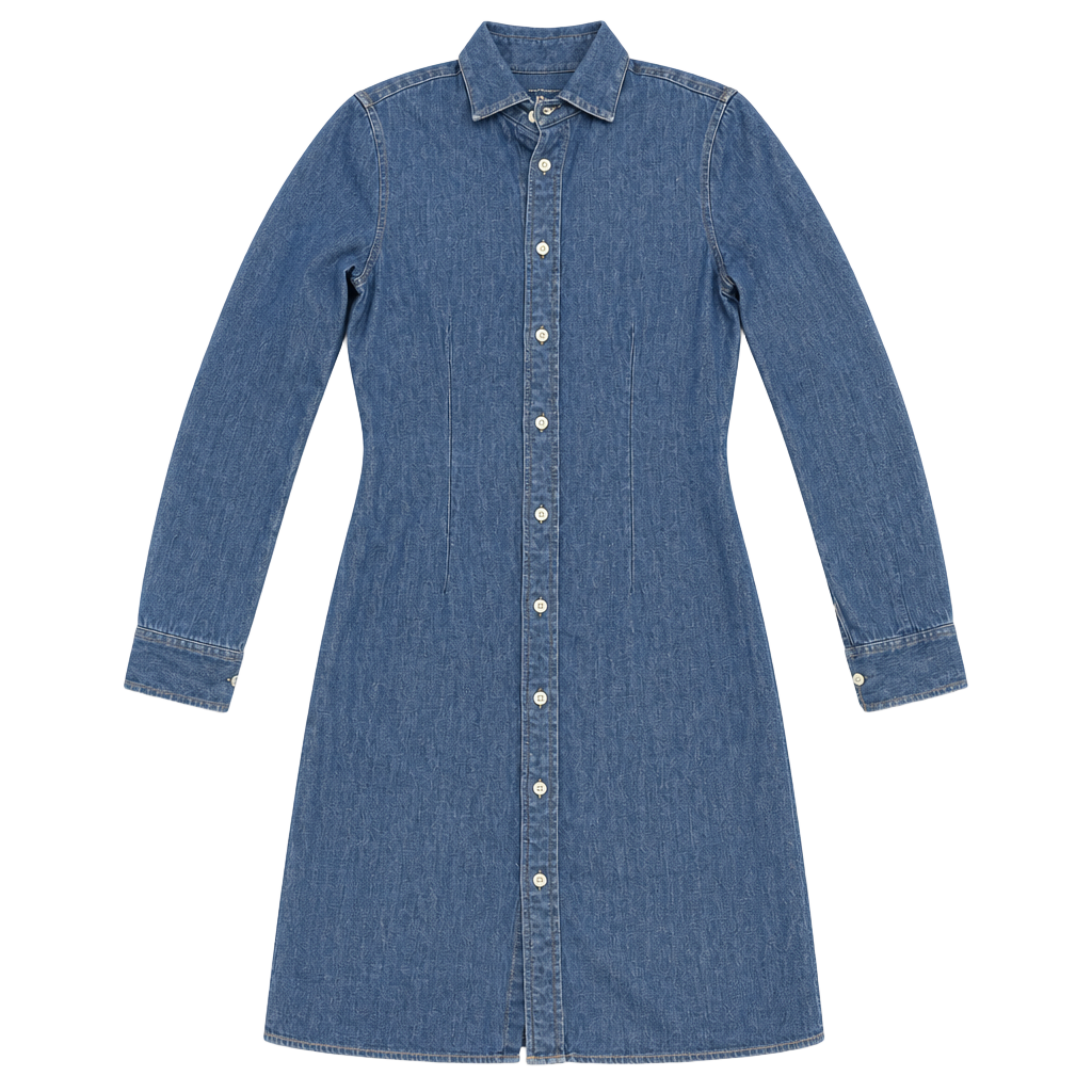 Polo Ralph Lauren Women's Long Sleeve Denim Midi Shirt Dress Size 2 1