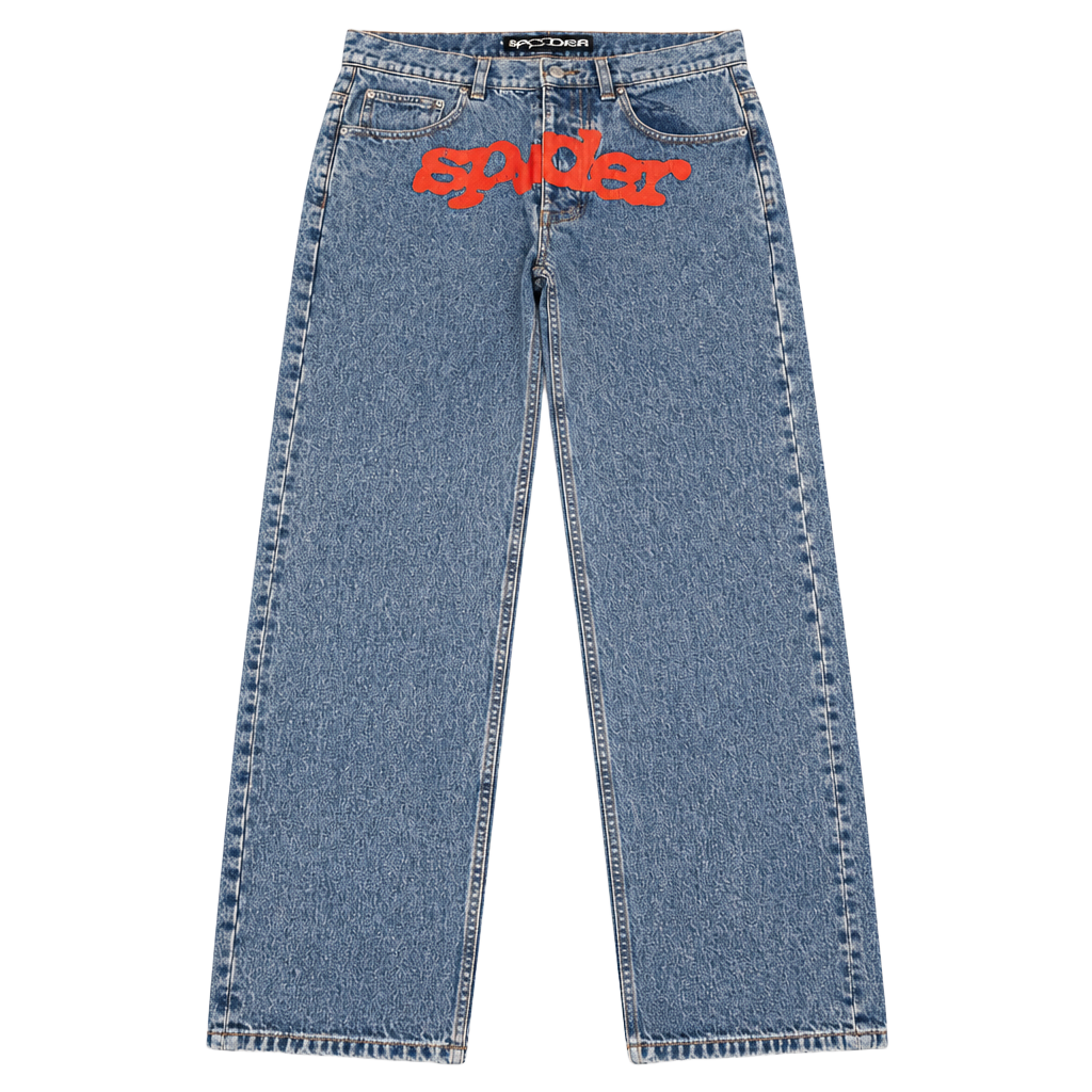Authentic Sp5der Light Wash V3 Indigo Denim Jeans Size 28 1