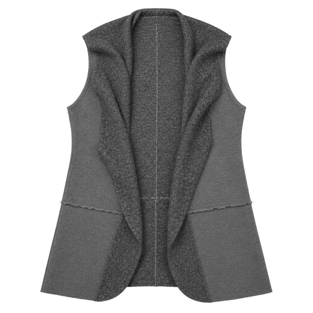 Altar'd State Open Front Vest Size M Charcoal Gray Fleece Lined 1