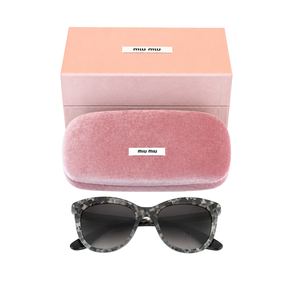 Miu Miu SMU 10P Noir Crystal Encrusted Tortoise Cat Eye Sunglasses 1
