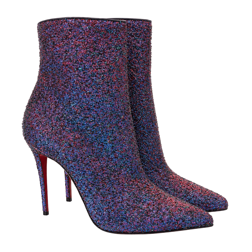 Christian Louboutin So Kate Booty 100 Starlight Lurex Multi Ankle Boots Size 37 1