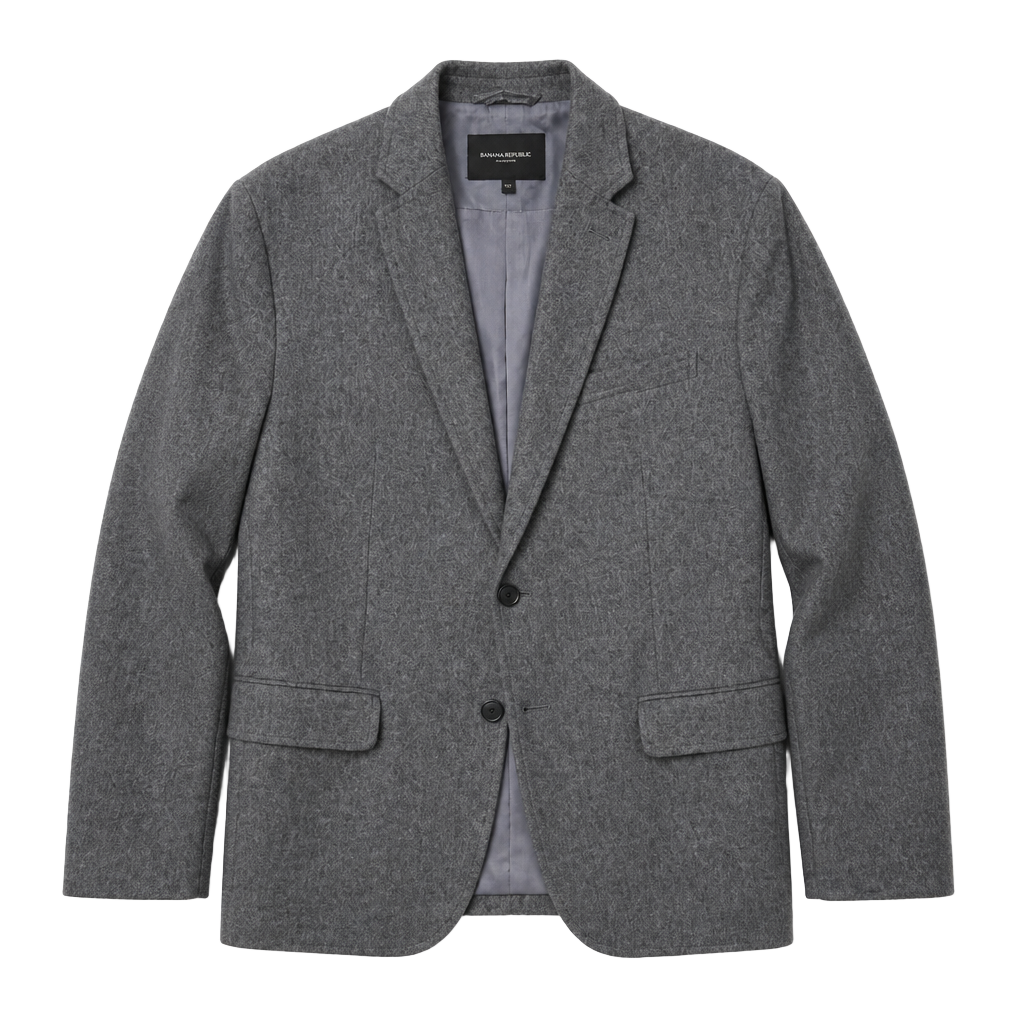 Banana Republic Tailored Fit Blazer Gray 44R Made of Italian Fabric 1