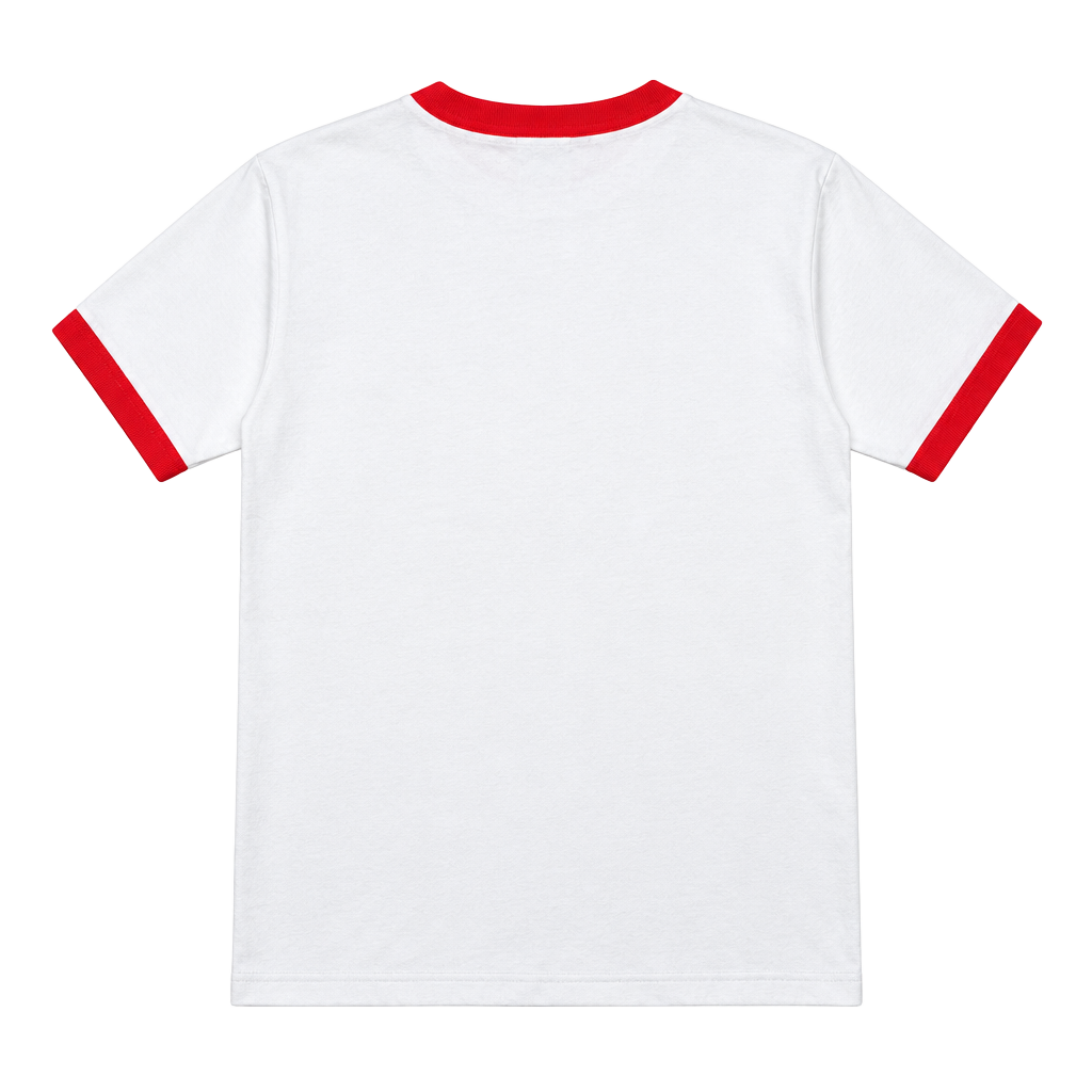 Toledope Graphic T-Shirt Size L White Red Ringer Tee 1