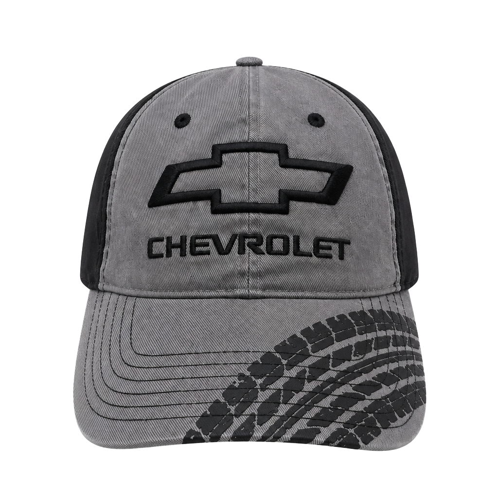 Chevrolet Baseball Cap Gray Black Tire Tread Adjustable GM Licensed 1