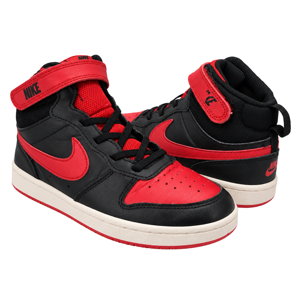 Nike Court Borough Mid 2 Size 3Y Black Red Sneakers 1