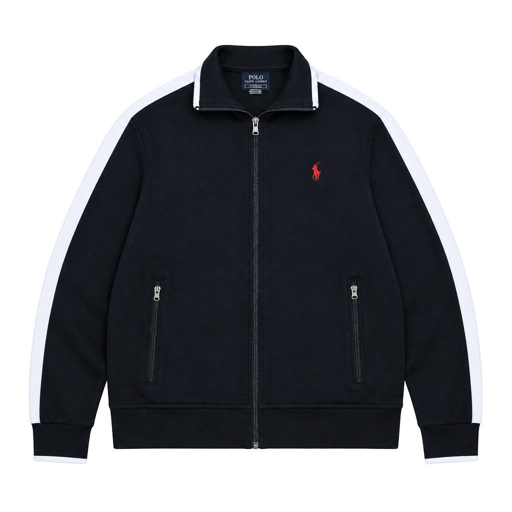 Polo Ralph Lauren Full-Zip Track Jacket Black White 1