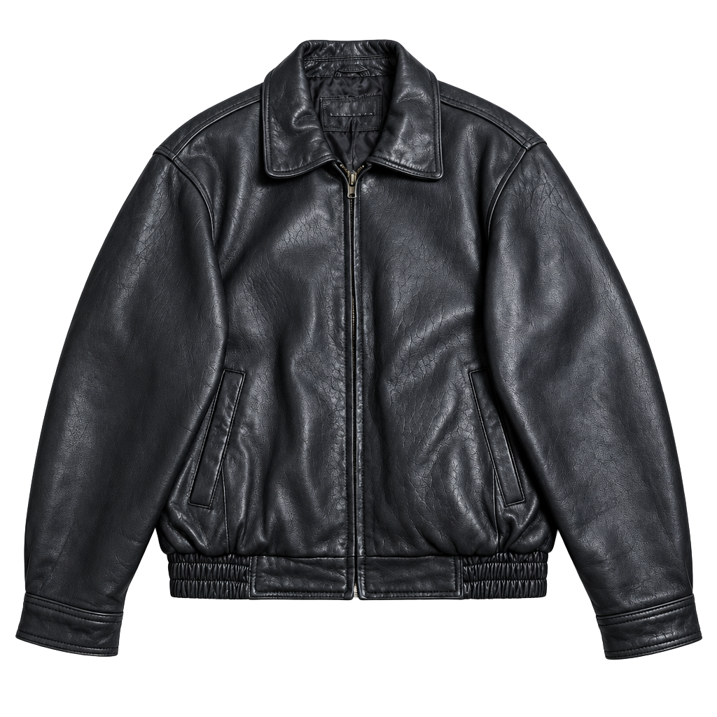 Baracuta Vintage 80s 90s Black Leather Bomber Jacket M 1