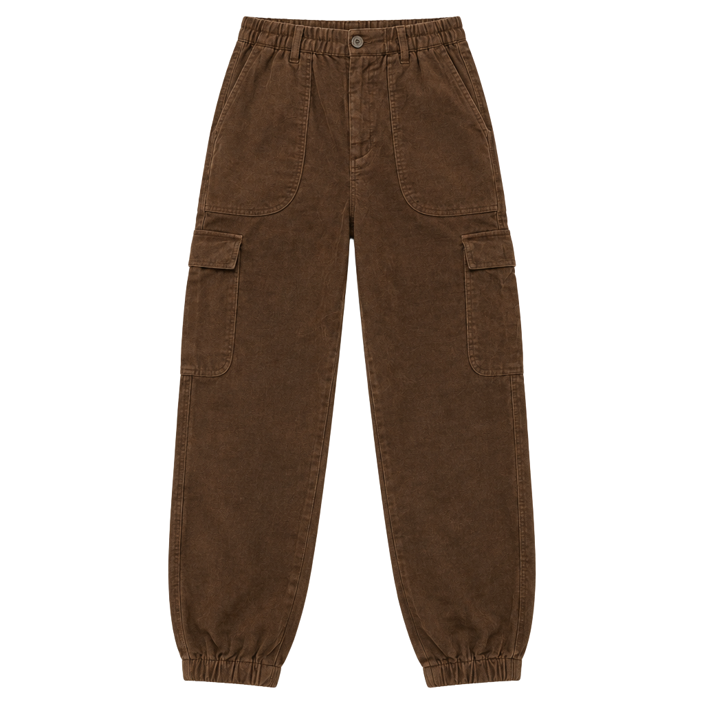 Vintage Corduroy Cargo Pants 28x32 Brown High Waist Cuffed Hems 1