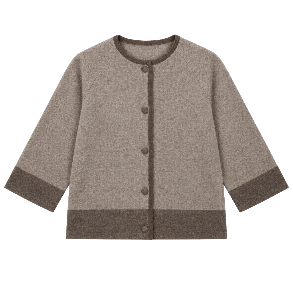 Cadillac Cardigan Sweater Size 12 Brown Virgin Wool 1