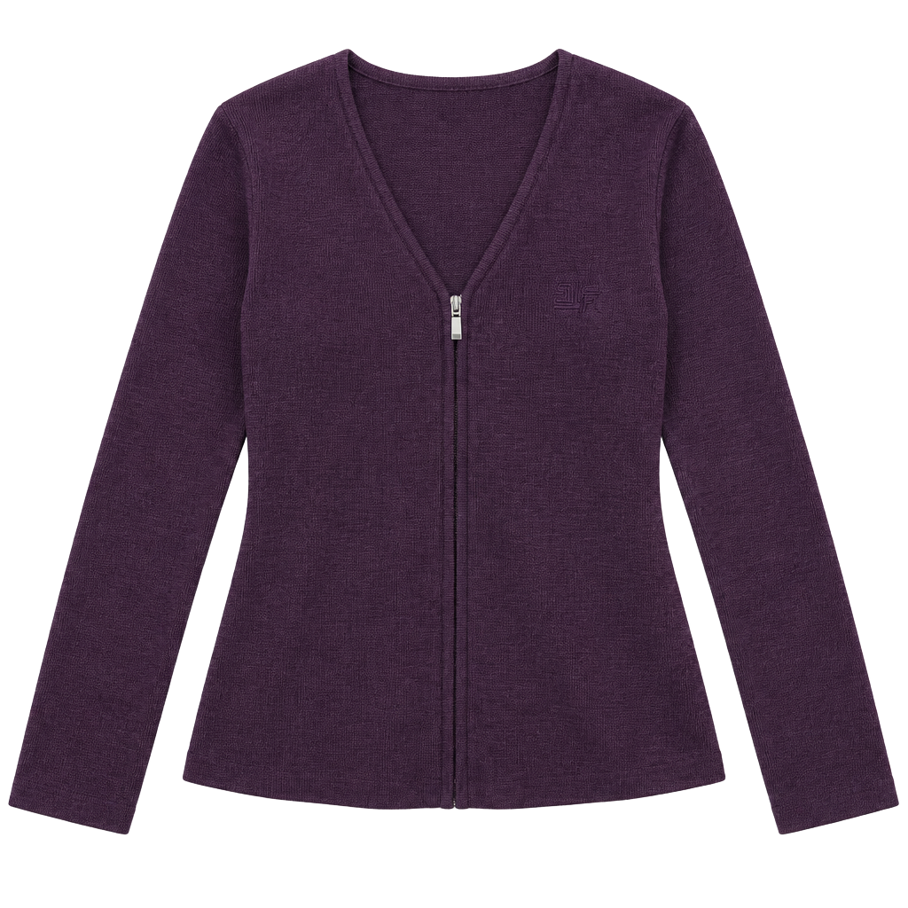 Preview Collection Full Zip Cardigan Size M Purple Acrylic Wool Sweater 1