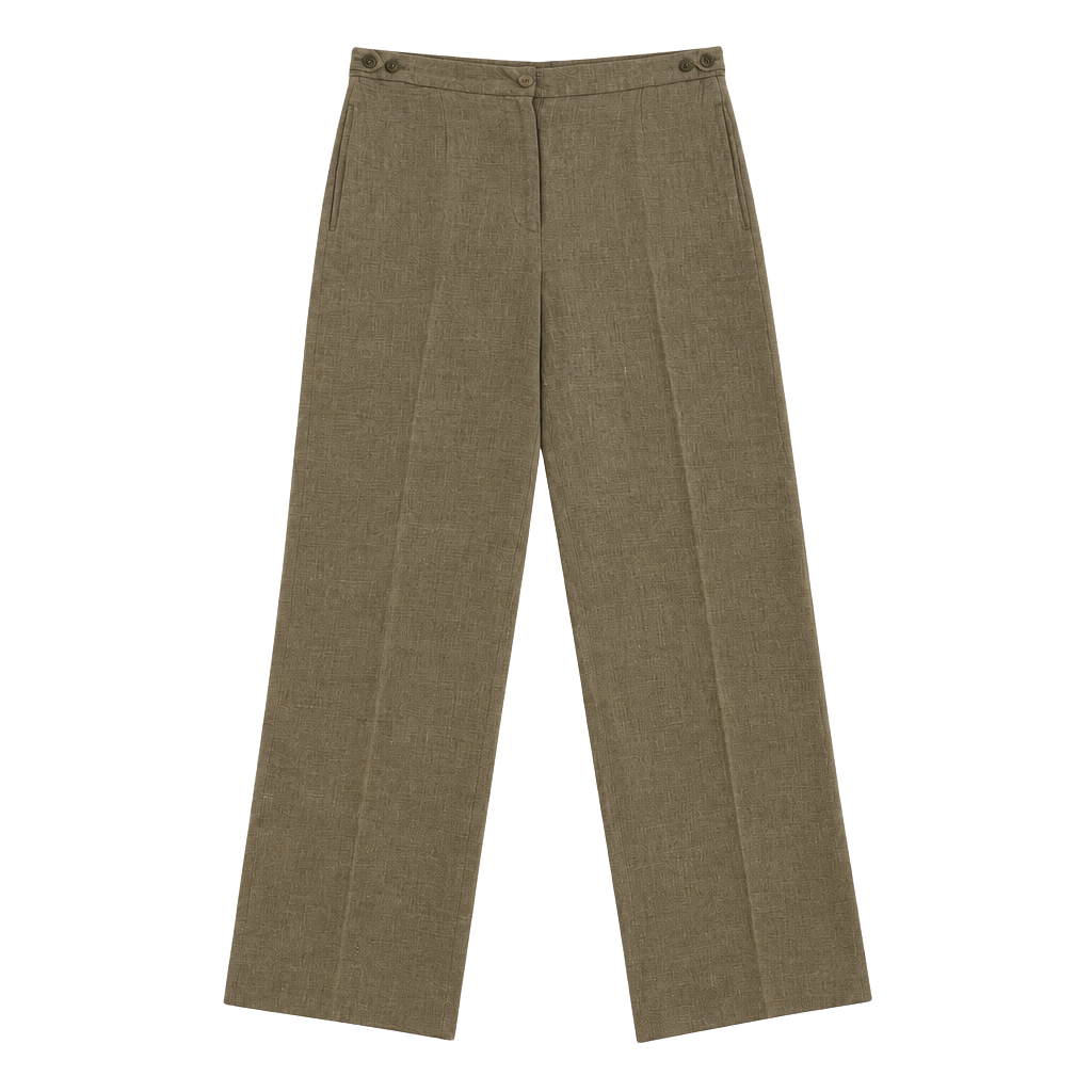 DKNY Vintage Linen Pants Size 8 Brown Straight Leg 90s Made in Italy 1