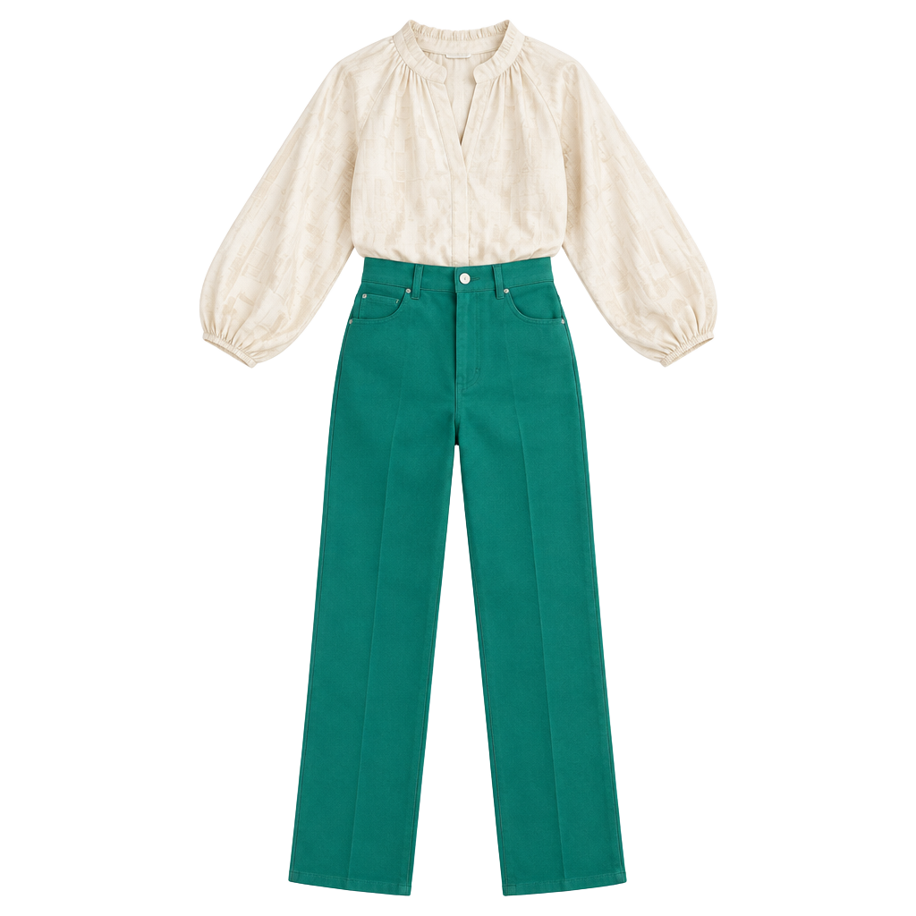 Anne Klein Jeans F516 Size 8 Vintage Teal Straight Leg Pants 1