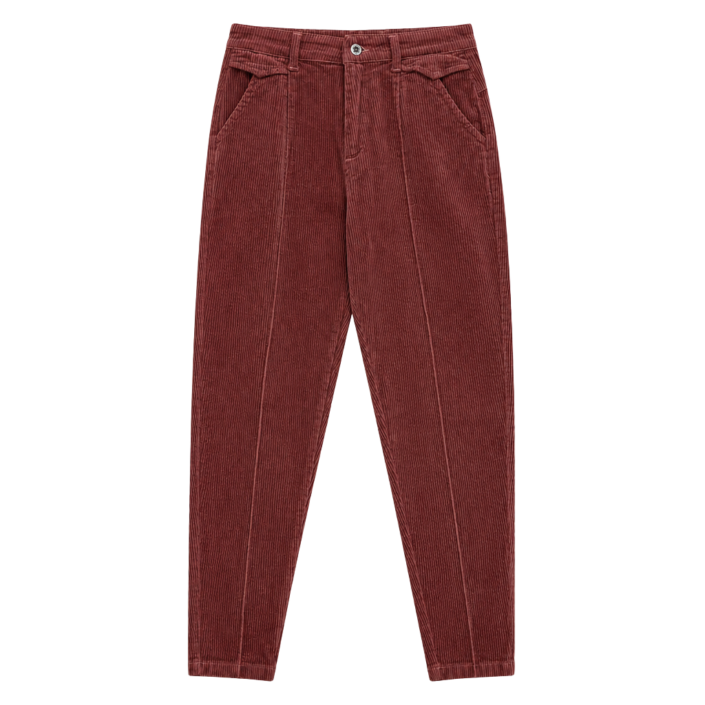 Shunxin Corduroy Pants Size 26 Dark Pink Pleated Trousers 1