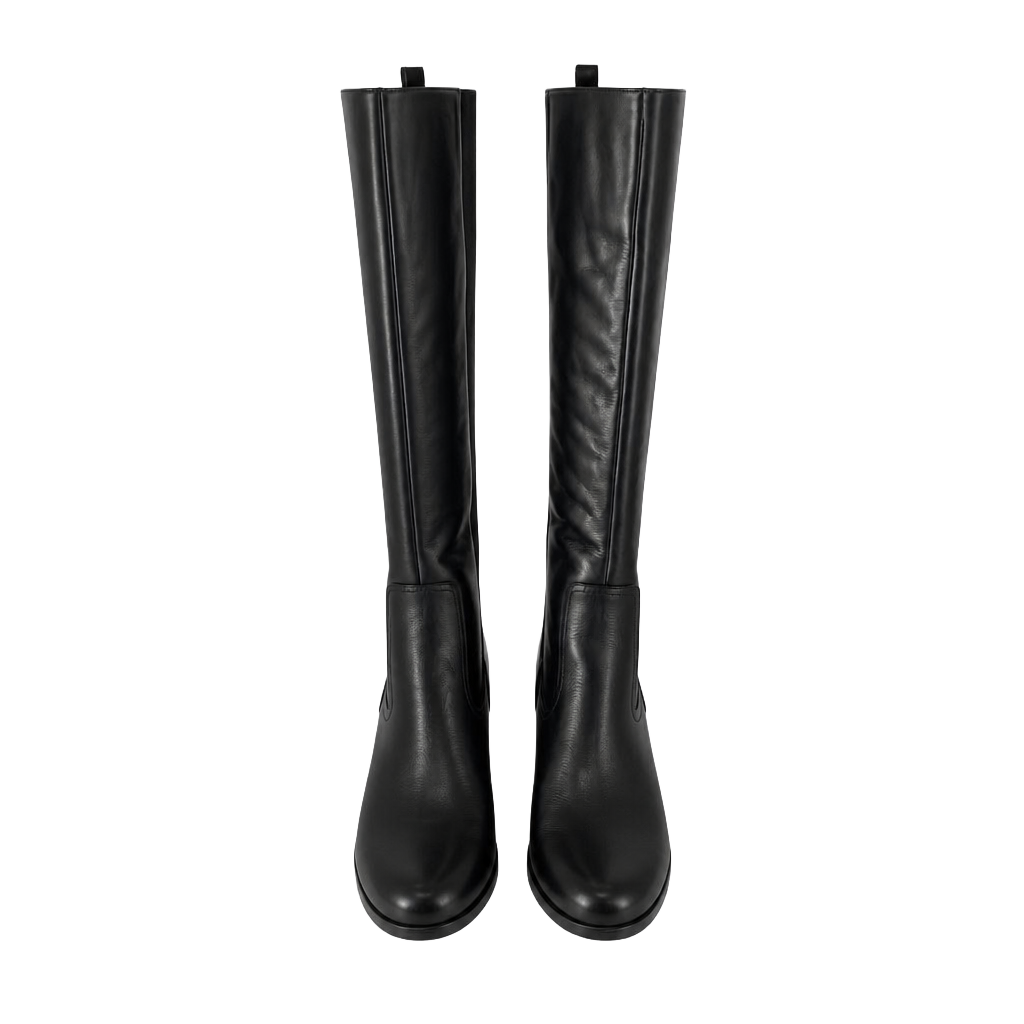 BASS Women’s’ Black Leather JASMINE KNEE HIGH Boots Size 11 Black Riding Style 1