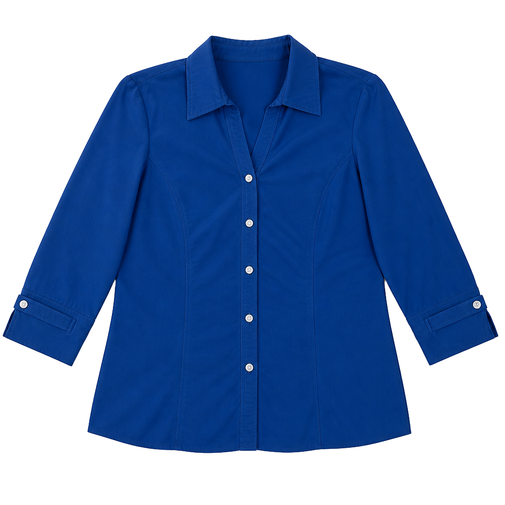 First Issue Blue Button Front Blouse Rayon Blend Preppy Indie Size M 1