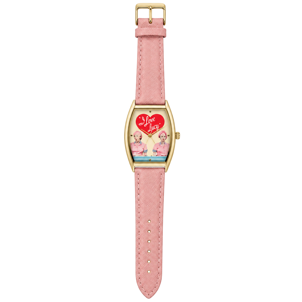 I Love Lucy Chocolate Factory Vintage Pink Leather Watch 1