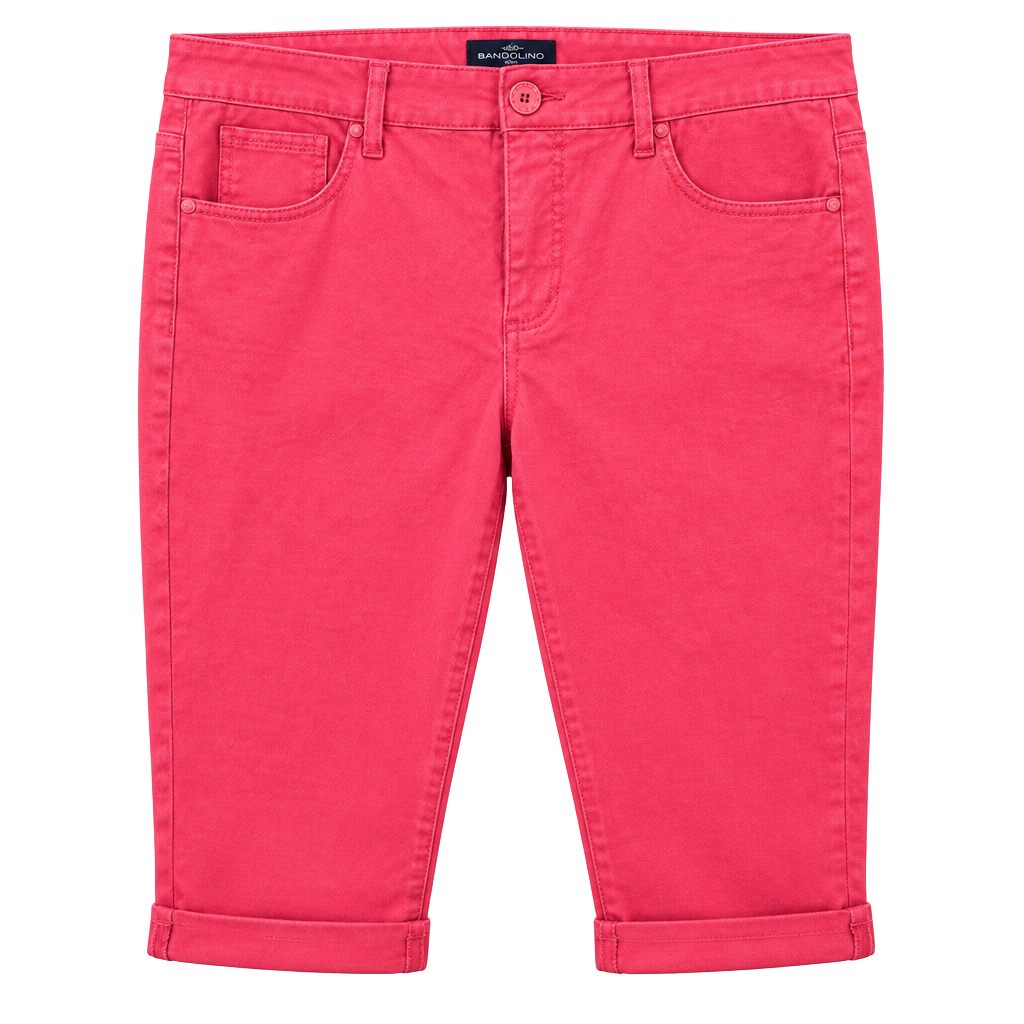 Bandolino Capri Pants Size 14 Coral Pink Cuffed Jeans 1