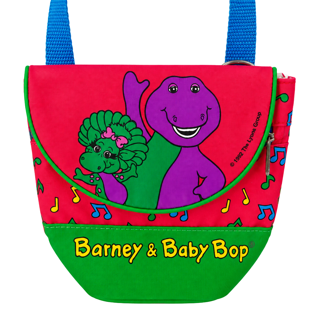 Vintage 1992 Barney & Baby Bop Shoulder Bag Red Green Blue 1