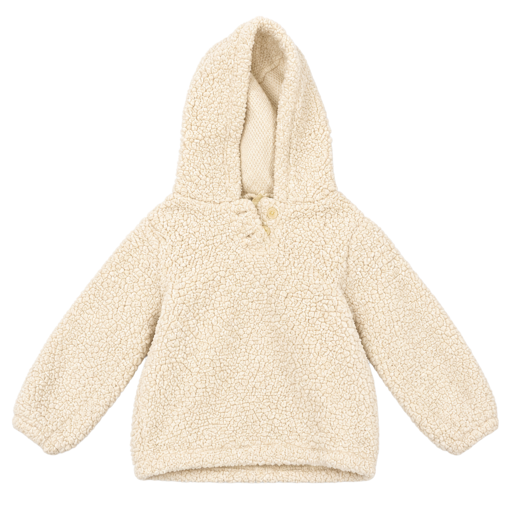 Just One You Made By Carter's Fleece Hoodie Size 12M Ivory Sherpa 1