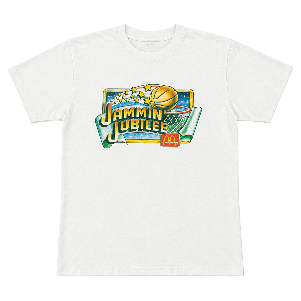 Vintage 1990 McDonald's Jammin Jubilee Basketball T-Shirt White 1