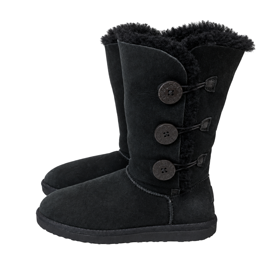 UGG Bailey Button Triplet Boots Black 1