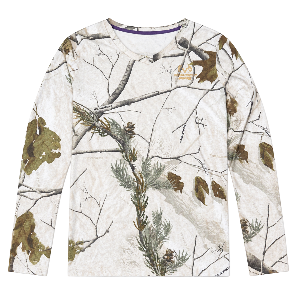 Realtree AP Snow Long Sleeve V-Neck Shirt Size M (8-10) 1