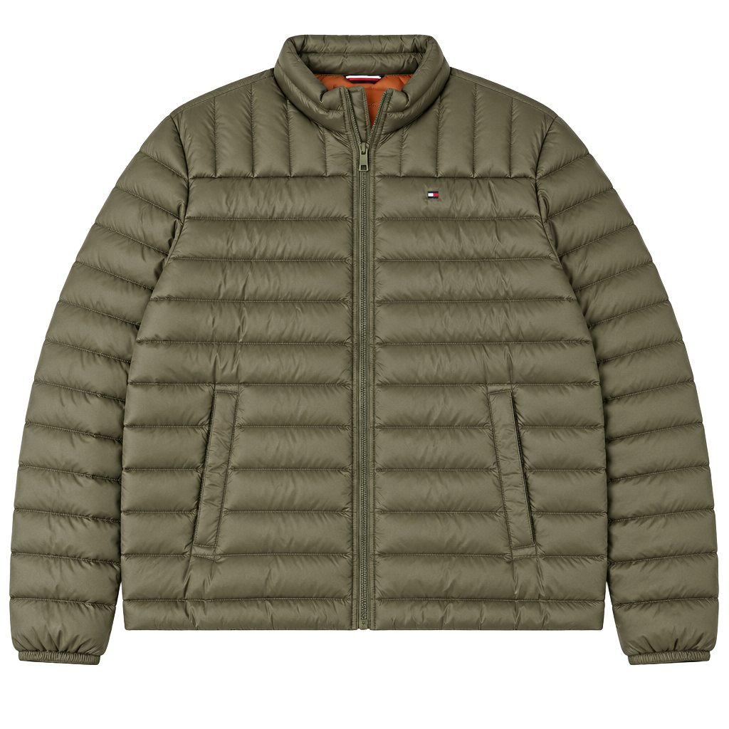 Tommy Hilfiger Puffer Jacket Size L Green Down Packable 1