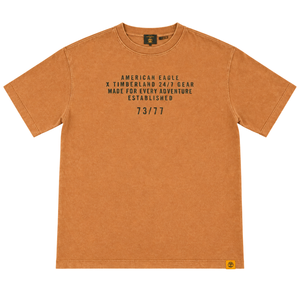 American Eagle x Timberland T-Shirt Brown Graphic Tee 1