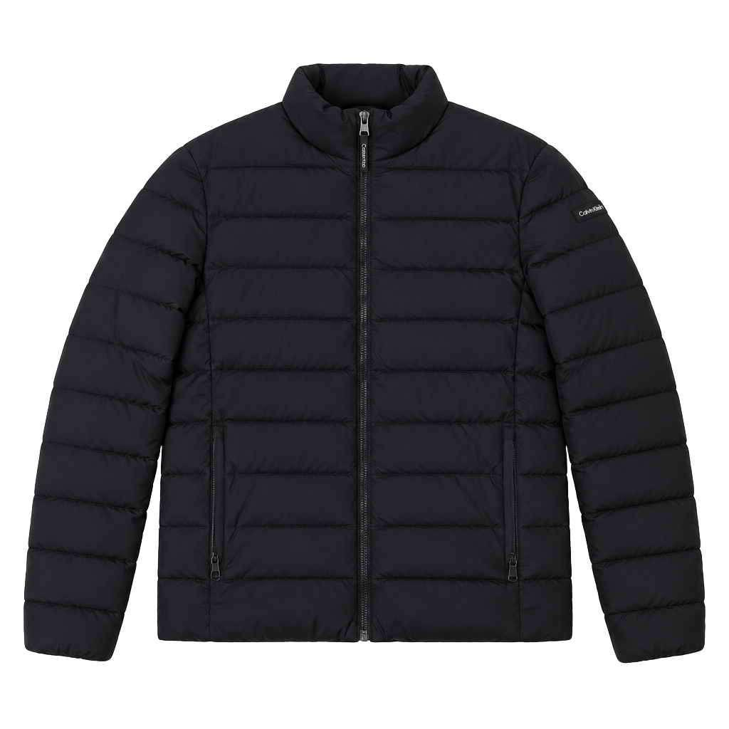 Calvin Klein Puffer Jacket Size M Black Quilted Full Zip Coat 1