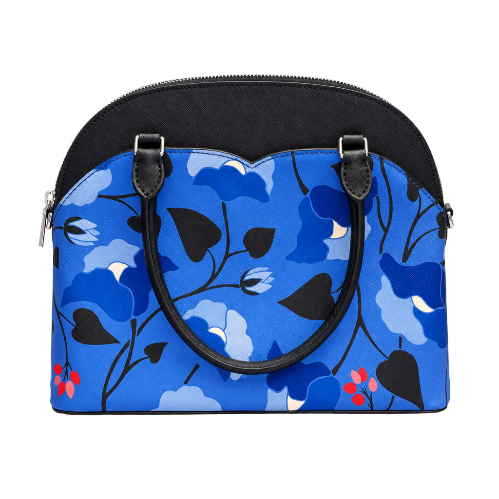 Kate Spade Payton Nouveau Bloom Medium Dome Satchel Blue Floral 1