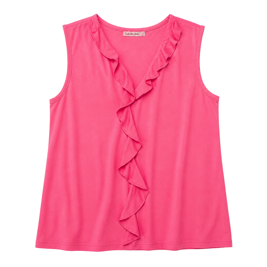 Culture Code Pink Ruffle Sleeveless Top 1