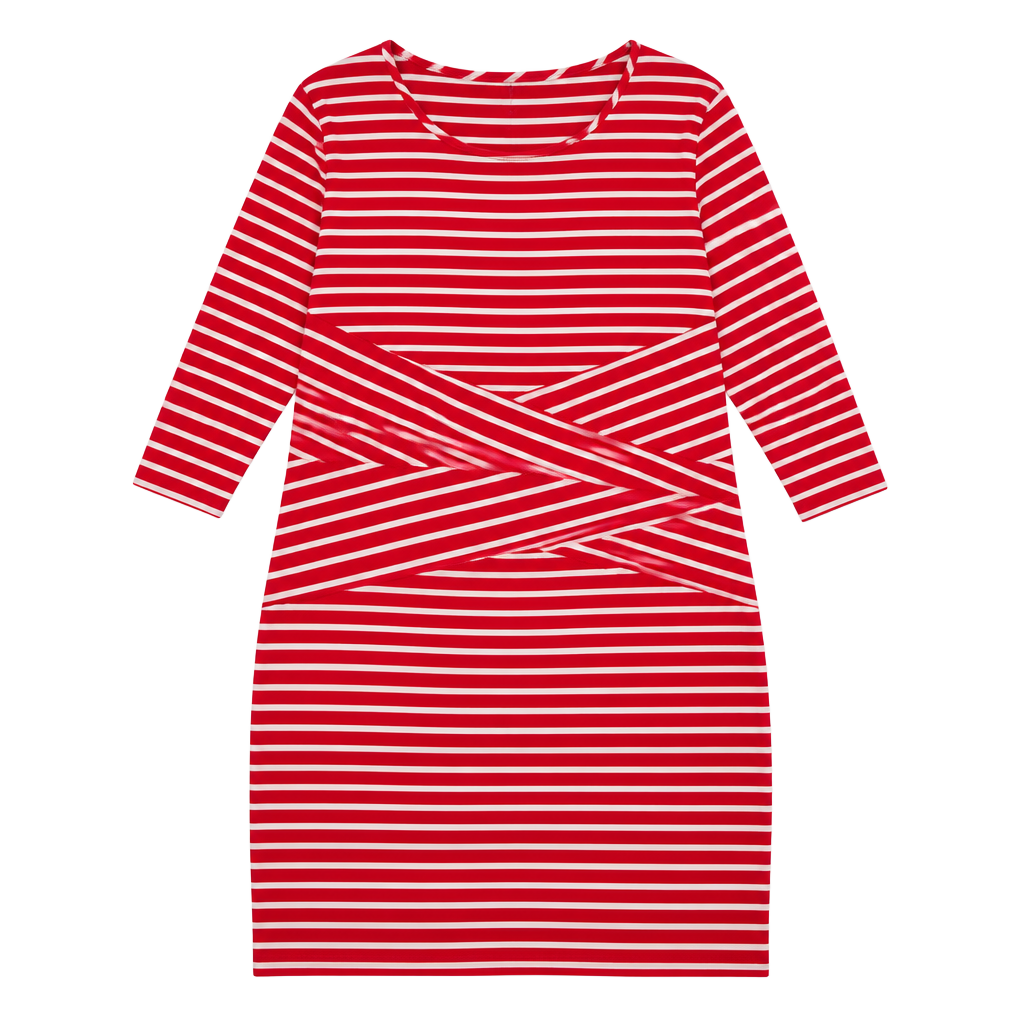 Rephyllis Red and White Striped Midi Dress 1