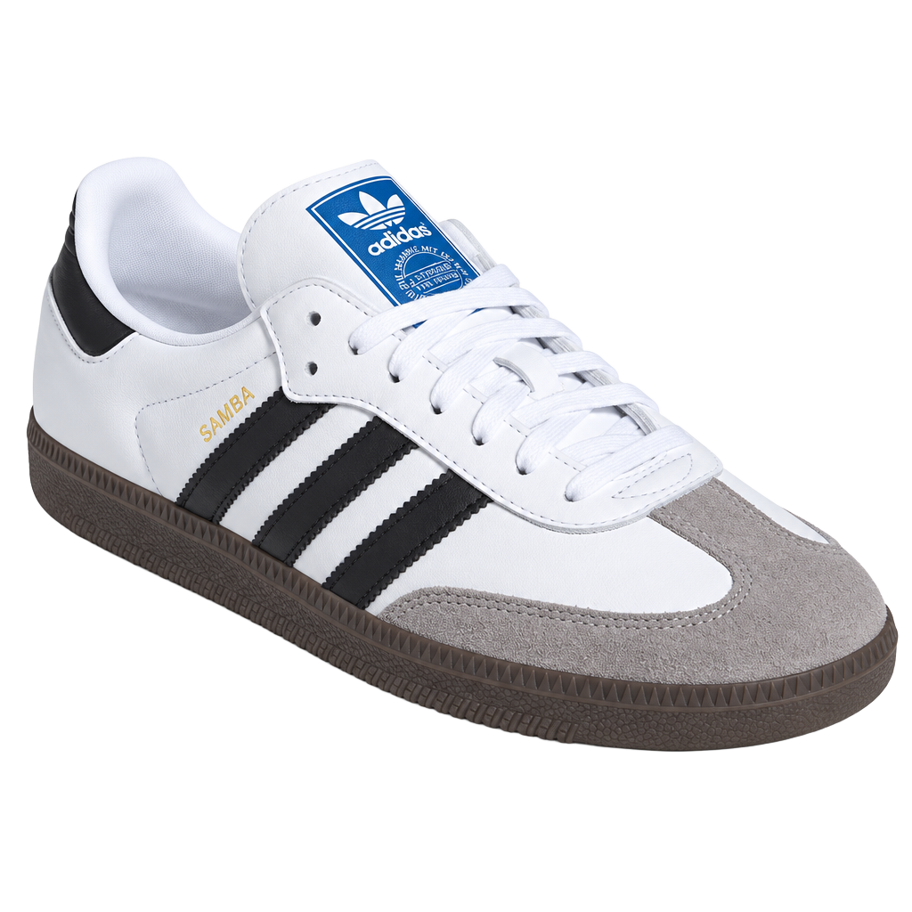 Adidas Samba OG Size 7 White Black Leather Sneakers B75806 New 1