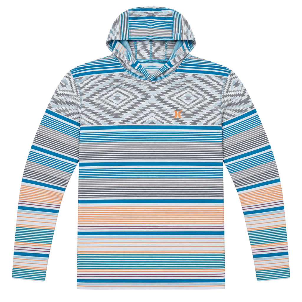 Hurley Navigator Hoodie Size L Striped Aztec 1
