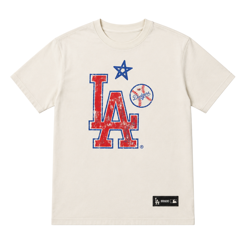 Baseballism Los Angeles Dodgers Crayon Series T-Shirt Size YL Cream 1