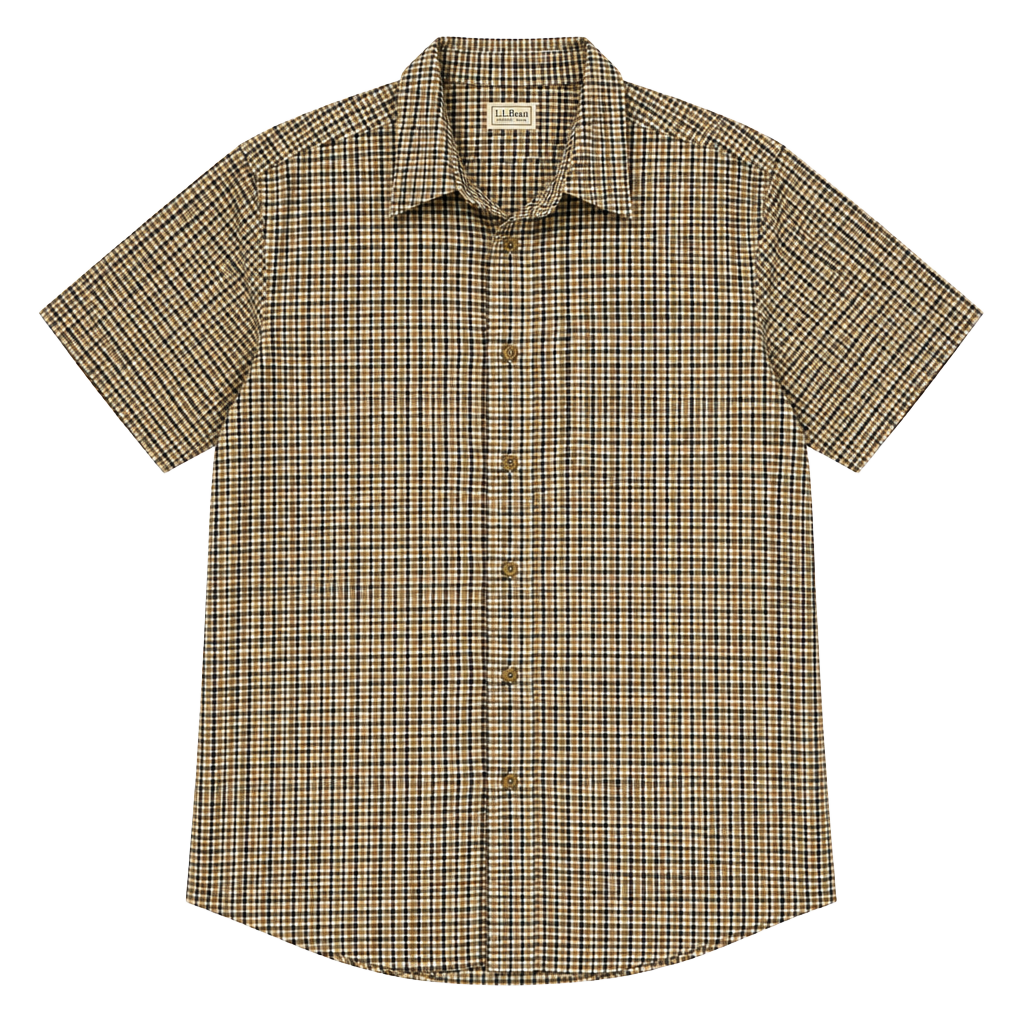 L.L. Bean Plaid Button Down Shirt Brown Size XXL-Tall 1