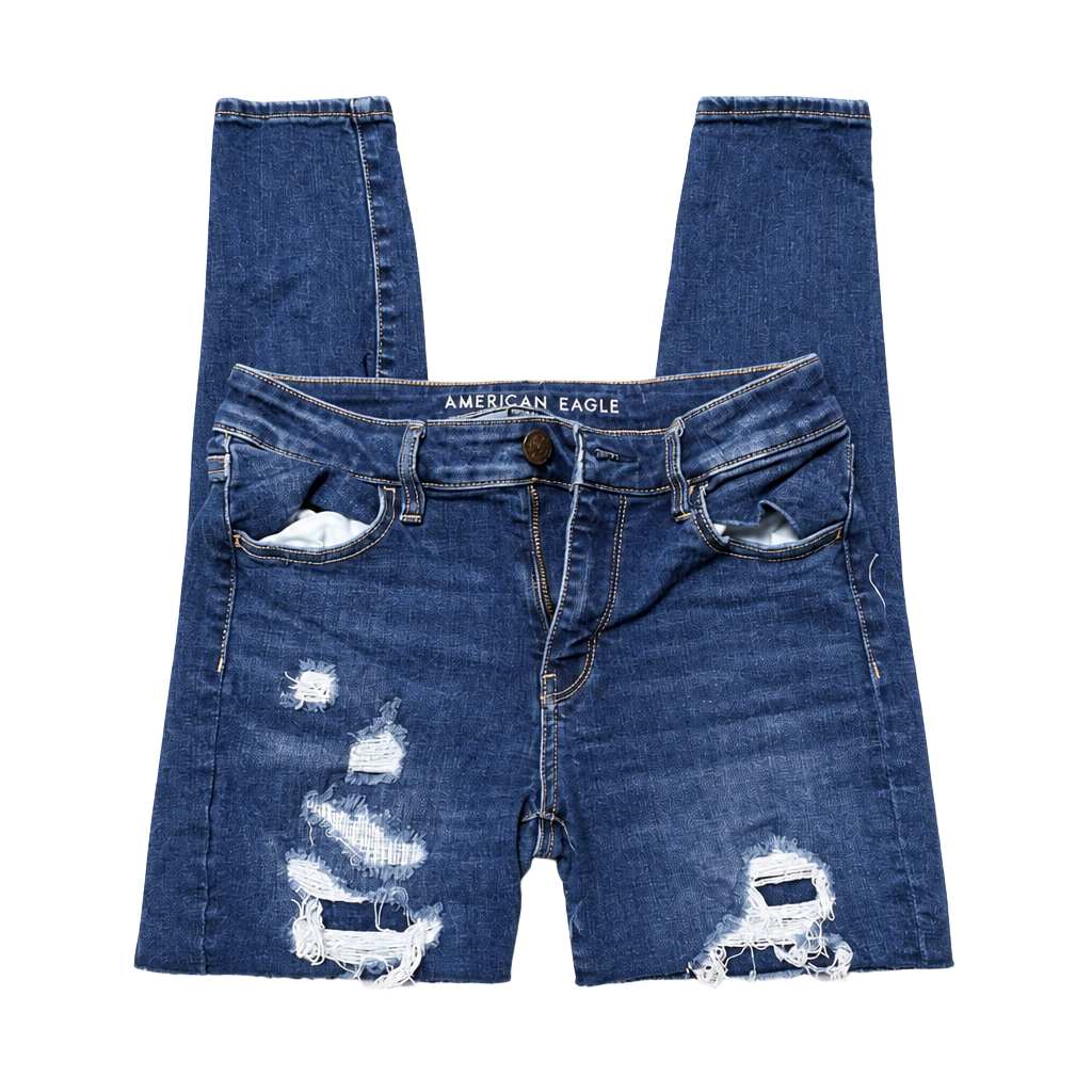 American Eagle Next Level Stretch Distressed Skinny Jeans Size 8 Short 1