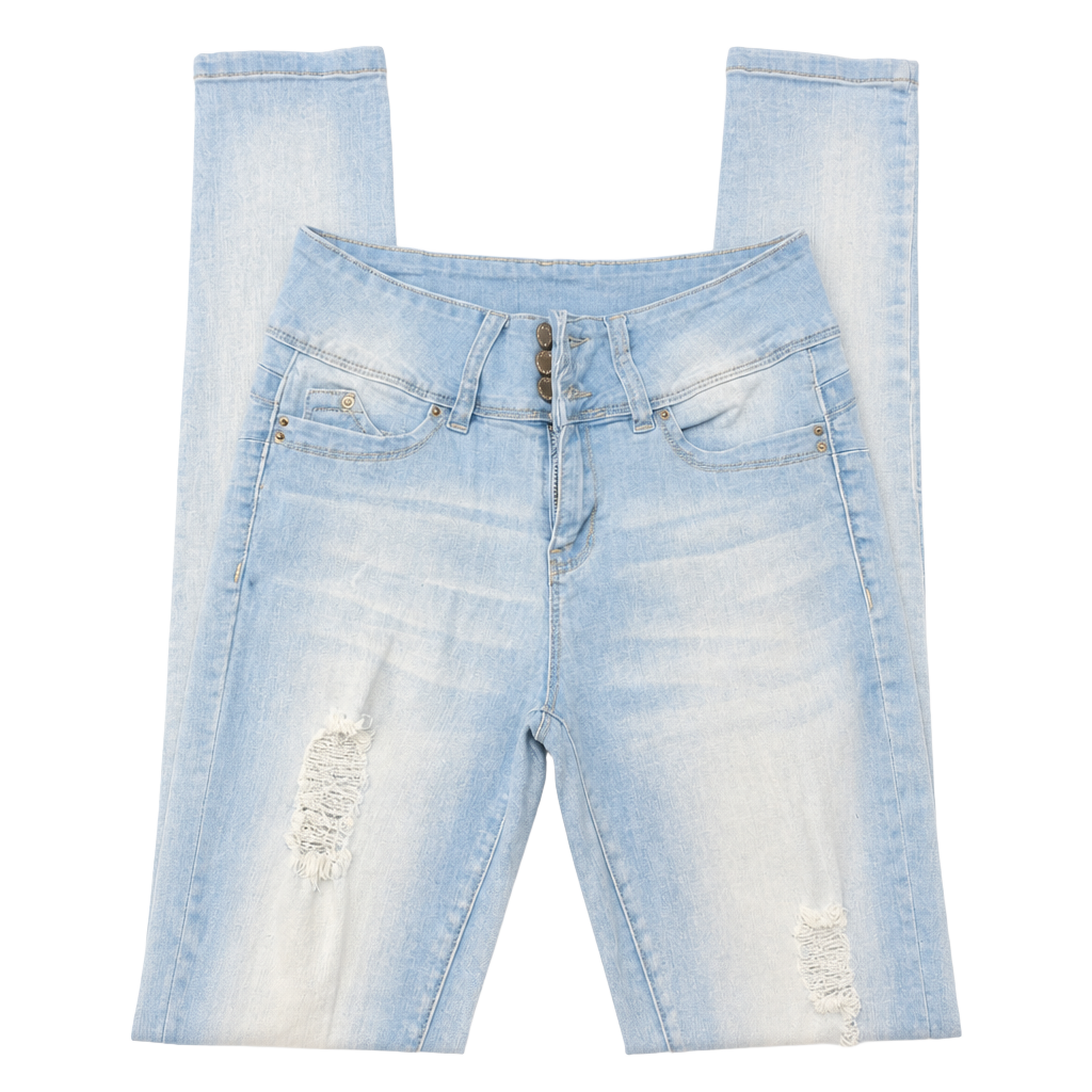 Wanna Betta Butt? Mid Rise Distressed Skinny Jeans Size 7/28 1