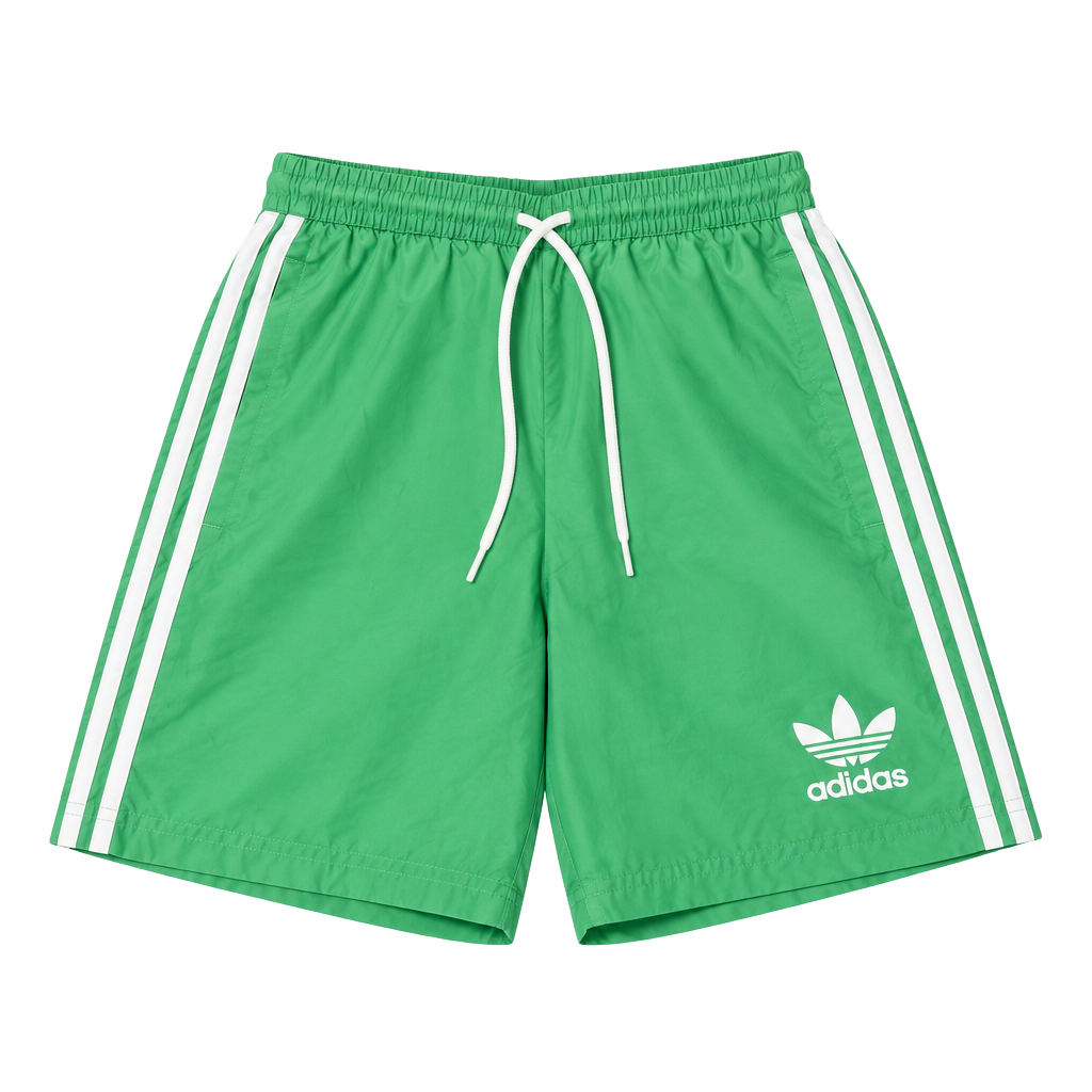 Adidas Originals Swim Shorts Size Adults Small Green 3 Stripes Trunks 1
